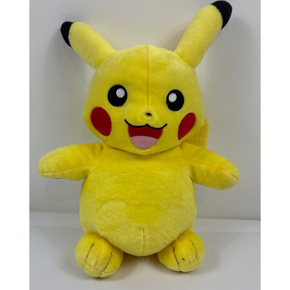 Build-A-Bear Pikachu Plush Pokémon Yellow 15" Stuffed Animal Toy Good Condition